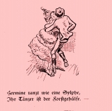 Die Kirmes ©noten-apitz.de; „Hermine tanzt wie eine Sylphe, Ihr Tänzer ist der Forstgehilfe.“; Bildquelle: Wilhelm Busch-Album (Humoristischer Hausschatz, Sammlung der beliebtesten Schriften mit 1500 Bildern)