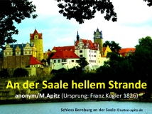 An der Saale hellem Strande; anonym (18.Jahrhundert) / Manfred Apitz, Ursprung: Franz Kugler 1826; Schloss Bernburg an der Saale ©noten-apitz.de Sparte Deutschland Volkslied