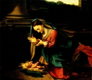 „Anbetung des Kindes“ Antonio Allegri Da Correggio ©noten-apitz.de; Bildquelle: Album der Florentiner Gemälde-Galerien, Verlag E.A. Seemann Leipzig. … aus den Sammlungen des Palazzo Pitti, den Uffizien und der Akademie (Corrado Ricci…)