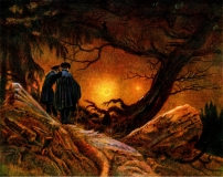 Zwei Männer in Betrachtung des Mondes; C. D. Friedrich, Dresden „Neue Meister“ ©noten-apitz.de; Bildquelle: „Malerei der Jahrhunderte, Europäische Meisterwerke von Giotto bis zur Gegenwart“, VEB E. A. Seemann Buch- und Kunstverlag Leipzig (E.A.S) 1960