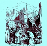 Bild: „Der Richter und der Teufel“ Illustration © noten-apitz.de Bildquelle: Ludwig Richter Hausbuch mit Buntbildern u. 471 Holzschnitten nach Originalzeichnungen v. Ludwig Richter Leipzig Verlag v. Georg Wigand 1920