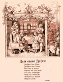 Ludwig Richter „Zum neuen Jahr – Zwischen dem Alten, zwischen dem Neuen…“ Goethe ©noten-apitz.de; Bildquelle: Ludwig Richter, Die gute Einkehr, Auswahl schönster Holzschnitte mit Sprüchen und Liedern, herausgegeben v. Karl Robert Langewiesche, Verlag der „Blauen Bücher“, Königstein im Taunus und Leipzig, Nr.1-80Tausend gedruckt v. Emil Herrmann senior 1919 auf Notpapier der Firma Sieler & Vogel, Leipzig