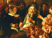 Bild: Das Bohnenfest v. Jacob Jordaens © noten-apitz.de Bildquelle: „Malerei der Jahrhunderte, Europäische Meisterwerke v. Giotto bis Gegenwart“ VEB E. A. Seemann Buch- u. Kunstverlag Leipzig (E.A.S) 1960