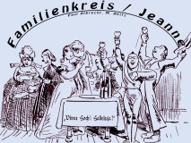 Familienkreis / Jeanne – Paul Albrecht, M. Apitz; Bild: W. Busch Pater Filucius (Schluss) „Vivat Hoch! Halleluja!“ Bildquelle: Wilhelm Busch -Album, Humoristischer Hausschatz, 22. Auflage München Verlag v. Fr. Bassermann, 1911