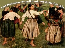 Feinsliebchen, du sollst mir nicht barfuß gehen – anonym / M. Apitz Bild: Kinderreigen Hans Thoma © noten-apitz.de Bildquelle: Hausgalerie berühmter Gemälde Bd.4 Verlag Hermann Klemm Berlin ca. 1920