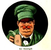 Bild: „Der Stammgast“ Münchner Bilderbogen Nr. 1031 © noten-apitz.de; Bildquelle: Die Schwiegermutter und das Krokodil 11 bunte Bilderbogen Eulenspiegel-Verlag Berlin 1968