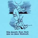 Wilhlem Busch „Humoristischer Hausschatz“ „Die Haarbeutel“ „Eine milde Geschichte“ Bauer Bunke Pfeife Mond Wald Wiese Nachtmütze Abendgruß © noten-apitz.de; Bildquelle: Wilhelm Busch-Album, Humoristischer Hausschatz, Sammlung der beliebtesten Schriften mit 1500 Bildern, 22. Auflage München Verlag v. Fr. Bassermann, 1911