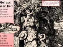 Geh aus mein Herz geistliches Volkslied (Ökumene) anonym / M. Apitz; L. Richter „Die gute Einkehr“ Holzschnitt Sparte: Deutschland geistlich