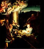 „Heilige Nacht“ Correggio (eigentl. Antonio Allergri) 1494 – 1534 in Corregio; “Dresden – Alte Meister“ Kunstsammlungen (Öl auf Holz) ©noten-apitz.de; Bildquelle: „Malerei der Jahrhunderte, Europäische Meisterwerke von Giotto bis zur Gegenwart“, VEB E. A. Seemann Buch- und Kunstverlag Leipzig (E.A.S) 1960