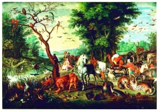J. Brueghel (Jan Brueghel der Jüngere): „Die Arche Noahs“ © noten-apitz.de; Bildquelle: „Meisterwerke der Alten Malerei im Museum der Bildenden Künste Budapest“ Auswahl: Klára Garas, VEB E. A. Seemann, Buch- und Kunstverlag Leipzig, gedruckt in Ungarn 1960