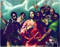 El Greco, eigentlich Domínikos Theotokópoulos, (griechisch Δομήνικος Θεοτοκόπουλος) 1541-1614 „Entkleidung Christi“ ©noten-apitz.de; Bildquelle: „Meisterwerke der Alten Malerei im Museum der Bildenden Künste Budapest“ Auswahl: Klára Garas, VEB E. A. Seemann, Buch- und Kunstverlag Leipzig, gedruckt in Ungarn 1960
