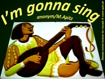I‘m gonna sing; anonym / M. Apitz Bild: Lautenspieler Fassadenmalerei Dessau Zerbster Straße Bildlegende: Dessau Anhalt Zerbster Str. Fassade Sparte: Amerika geistlich