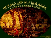 Im Wald und auf der Heide Fantasie Bild: Usedom Schloss Balm Wandteppich: Jagdhunde, Jäger mit Jagdhorn… Bildlegende: Usedom Schloss Balm Wandteppich © noten-apitz.de Bildquelle: Musikverlag Apitz