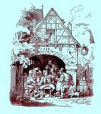 Bild: IL. Richter Illustration zu „Die 7 Schwaben“ © noten-apitz.de Bildquelle: Ludwig Richter Hausbuch, Mit 33 (wohl Fehler, hier 3) Buntbildern + 471 Holzschnitten – Originalzeichnungen v. L. Richter Leipzig Verlag v. Georg Wigand um 1920