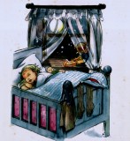 Bild: Veronika Fritsche (Schwarz) © noten-apitz.de Bildquelle: Alte Reime… Bilder Veronika Fritsche (Schwarz), Buch- u. Kunstverlag Darmstadt/Wuppertal 1954