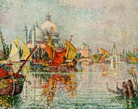 P.Signac (Paul Signac): Venedig Santa Maria della Salute, Einfahrt zum Canal Grande ©noten-apitz.de; Bildquelle: „Malerei der Jahrhunderte, Europäische Meisterwerke von Giotto bis zur Gegenwart“, VEB E. A. Seemann Buch- und Kunstverlag Leipzig (E.A.S) 1960