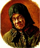 Wassili Wassiljewitsch Wereschtschagin (russisch Василий Васильевич Верещагин ) „Arme 96-jährige Frau“ (Gemälde) Bildlegende: W. Leibl „Das ungleiche Paar“ © noten-apitz.de Bildquelle: „Malerei der Jahrhunderte, Europäische Meisterwerke von Giotto bis zur Gegenwart“, VEB E. A. Seemann Buch- und Kunstverlag Leipzig (E.A.S) 1960