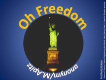 Oh Freedom, anonym / M. Apitz (Manfed Apitz); Freiheitsstatue (Statue of Liberty, Liberty Enlightening the World, Lady Liberty), New Y. (New York) Amerika Sparte: Amerika geistlich