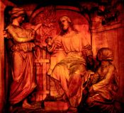 Bild: Jesus, Maria, Martha Bibel: Lk 10,38-42 Bildlegende: Meran Südtirol Christuskirche Carducci-Straße Passerpromenade © noten-apitz.de Bildquelle: Musikverlag Apitz
