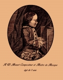 Bild: Mozart Porträt 1763 Kupferstich 1763 nach Gemälde v. L. C. de Carmontelle © noten-apitz.de Bildquelle: Noten „Mozart als achtjähriger Komponist“ Ed. Breitkopf 1909