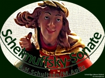 Schelmuffsky-Sonate A.H.Schultzen/M.Apitz Bildlegende: Schnitzfigur Meran Südtirol Bildquelle: Musikverlag Apitz