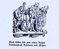 Die Kirmes – Kapitel 1 ©noten-apitz.de; Bildquelle: Wilhelm Busch-Album, Humoristischer Hausschatz, Sammlung der beliebtesten Schriften mit 1500 Bildern, 22. Auflage München Verlag v. Fr. Bassermann, 1911