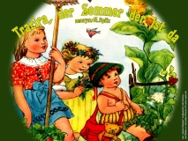 Trarira, der Sommer der ist da / Trariro, der Sommer, der ist do / Tra ri ra! Bald ist der Frühling da – anonym / M. Apitz Bild: Veronika Fritsche (Schwarz) © noten-apitz.de Bildquelle: Alte Reime… Bilder Veronika Fritsche (Schwarz), Buch- u. Kunstverlag Darmstadt/Wuppertal 1954