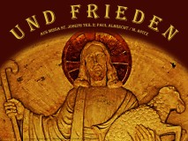 „Und Frieden“ (aus Missa St. Joseph Teil 2) – Paul Albrecht / M. Apitz; Bild: Gernsbach b. Reichental im Schwarzwald; Kirche (Portal) © noten-apitz.de; Bildquelle: Musikverlag Apitz
