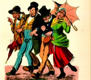 Bild: Vier gleiche Seelen Gustav Kühn ca. 1880 Bildquelle: Die Schwiegermutter und das Krokodil 11 bunte Bilderbogen Eulenspiegel-Verlag Berlin 1968