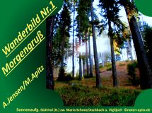 Wanderbild Nr. 1 Morgengruß; A. Jensen / M. Apitz (Adolf Jensen / Manfred Apitz); Sonnenaufgang Südtirol (It.) zw. Maria Schnee / Aschbach u. Vigiljoch ©noten-apitz.de; Bildquelle: Musikverlag Apitz