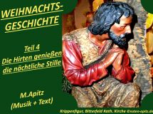 Weihnachtsgeschichte Teil4; Die Hirten genießen die nächtliche Stille; M. Apitz (Manfred Apitz); Krippenfigur, Bitterfeld Kath. Kirche Sparte: Weihnachten