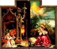 Isenheimer Altar, M. Grünewald (Matthias Grünewald) ©noten-apitz.de; Bildquelle: „Der Isenheimer Altar des Matthias Grünewald – 10 Farbtafeln nach dem Original in Kolmar“, Angelsachsen-Verlag Bremen, Herausgeber: F. Bruckmann. München