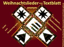 Weihnachtslieder—Textblatt, anonym; Lieder vom Musikverlag Apitz; Patchwork Wandbehänge (übereinander) E. Lück (Erika Lück) Sparte: Weihnachten