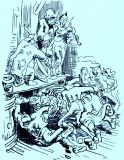 Die Kirmes ©noten-apitz.de; Bildquelle: Wilhelm Busch-Album, Humoristischer Hausschatz, Sammlung der beliebtesten Schriften mit 1500 Bildern, 22. Auflage München Verlag v. Fr. Bassermann, 1911