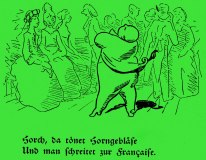 Ländliches Fest ©noten-apitz.de; Bildquelle: Wilhelm Busch-Album, Humoristischer Hausschatz, Sammlung der beliebtesten Schriften mit 1500 Bildern, 22. Auflage München Verlag v. Fr. Bassermann, 1911