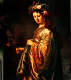 Flora Rembrandt Ermitage ©noten-apitz.de; Bildquelle: „Die großen Meister der Malerei in der Ermitage“ Henschelverlag Berlin, Titel der franz. Originalausgabe „Musée de l’Ermitage, Les grands Maitres de la Peinture“ 1958 bei Éditions Cercle d’Art, Paris