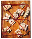 Bild: „Ein Brett mit daran gehefteten Briefen“ v. Wallerand Vaillant 1623-1677 © noten-apitz.de, Bildquelle: Stilleben in der Kunst, VEB E. A. Seemann 1967