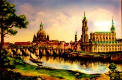Dresden Canaletto-Blick, Gemälde in Meißner Porzellanmanufaktur ©noten-apitz.de; Bildquelle: Uhler, Martina, Aken, Anhalt