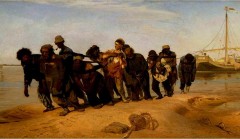 Die Wolgatreidler I. Repin © noten-apitz.de; Bildquelle: Wikipedia (gemeinfreie Reproduktion, veröffentlicht vor 1923); gemeinfreie Reproduktion – veröffentlicht vor 1923 in Amerika